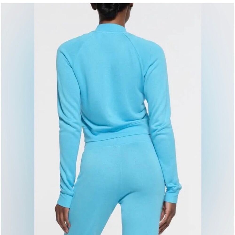 SKIMS French Terry Modal Zip Up light weight sweatshirt Cyan XS (New) - Picture 2 of 8